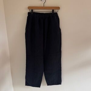 Flax black linen pants small